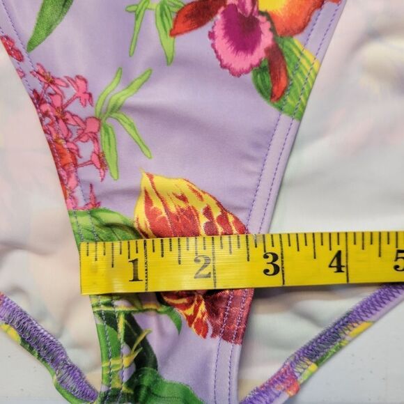 Victoria's Secret Y2K Water Bra Purple Floral One Piece Swimsuit Women's Size 14 - Picture 13 of 16